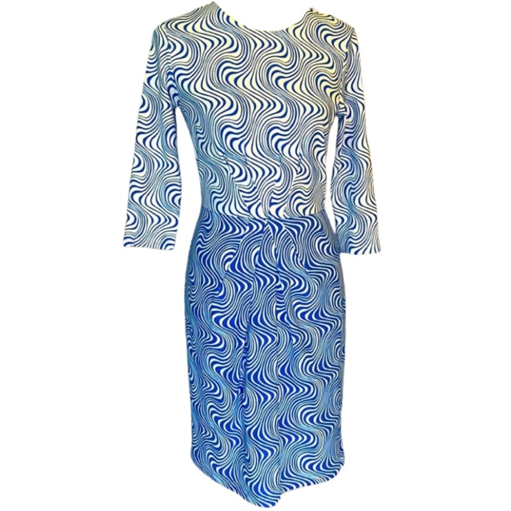 J. McLaughlin reverse swirl knit print dress size small